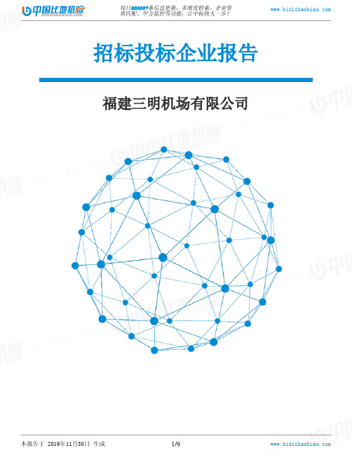 福建三明机场有限公司-招投标数据分析报告