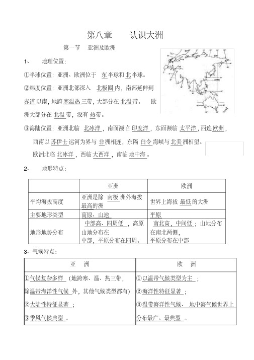 湘教版七年级地理下册复习提纲-(附图版)