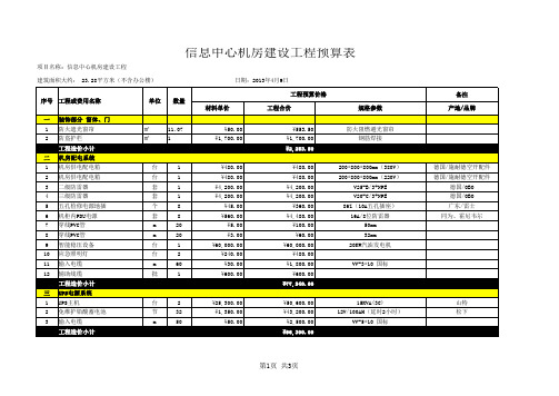 机房建设预算(1)