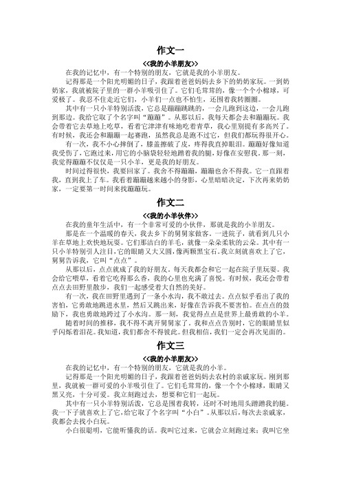 我的小羊朋友作文400字左右