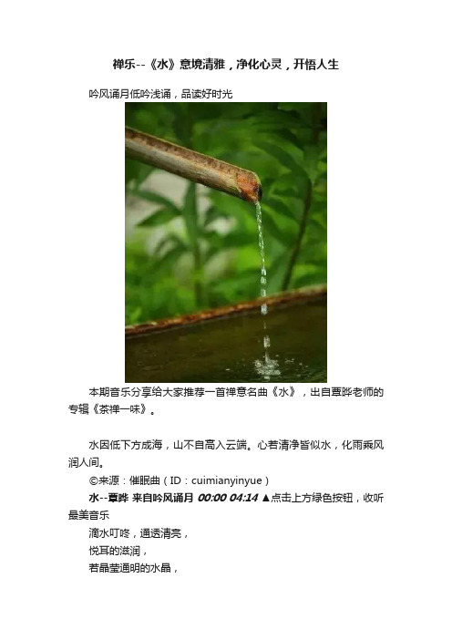 禅乐--《水》意境清雅，净化心灵，开悟人生