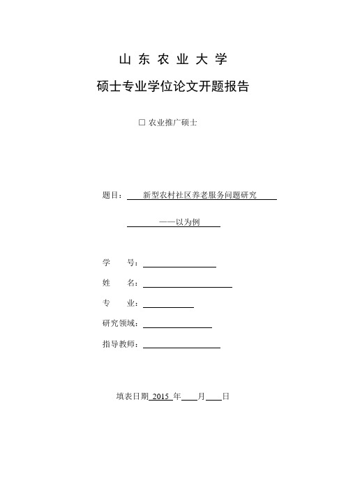 新型农村社区养老服务开题报告表