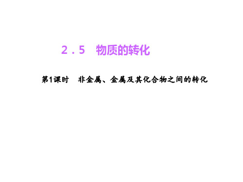 练习 非金属、金属及其化合物之间的转化