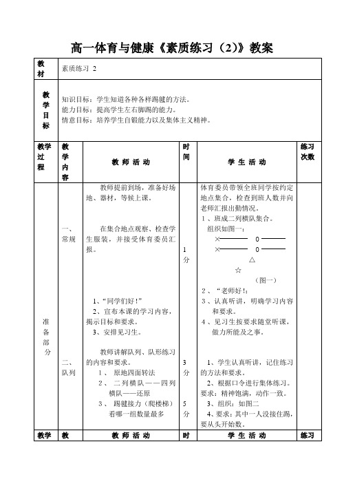 高一体育与健康《素质练习(2)》教案