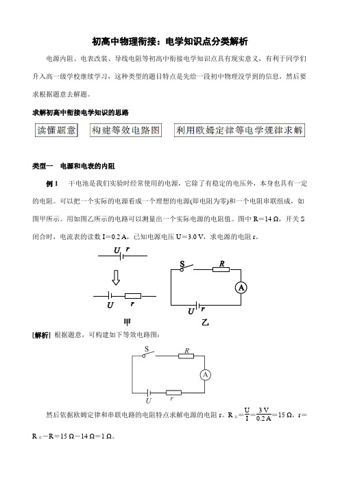 初高中物理衔接：电学知识点总结分类解析