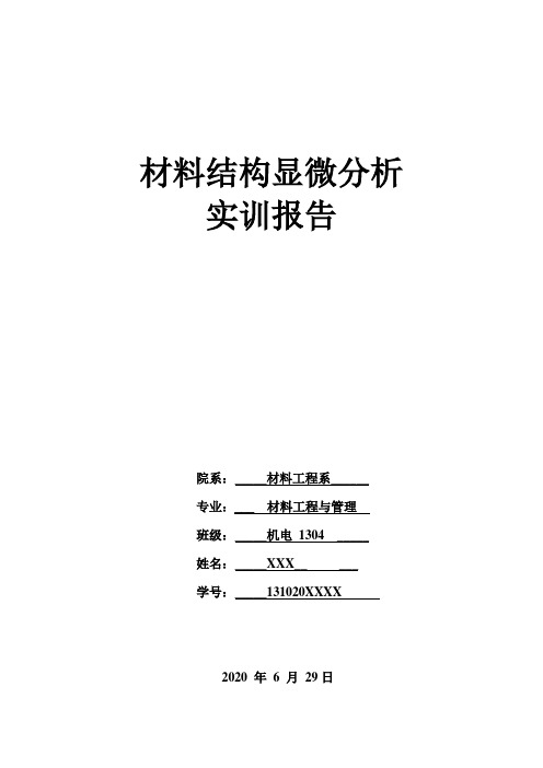 材料结构显微分析实训报告