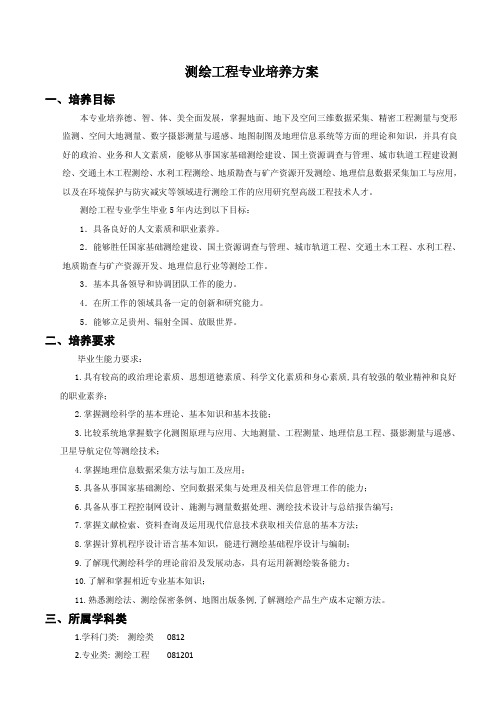 测绘工程专业培养方案