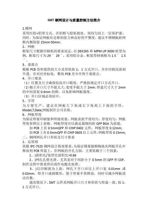 SMT钢网设计与质量控制方法简介