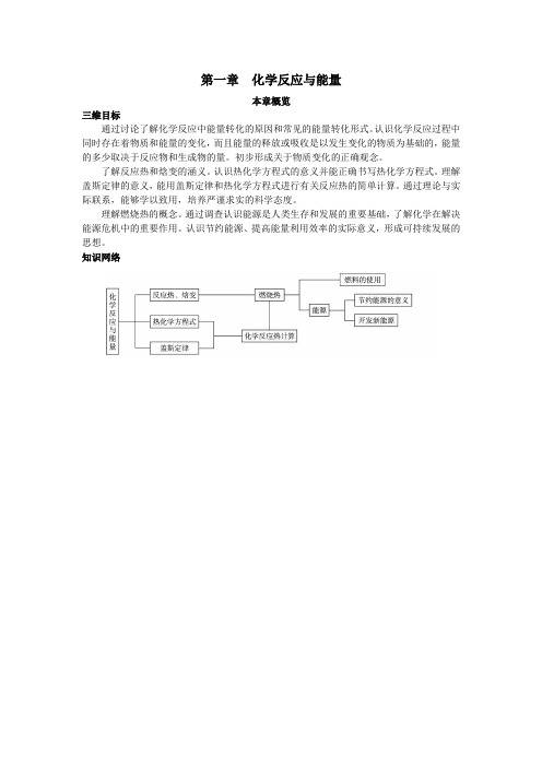 最新人教版高中化学《化学反应与能量》本章概览