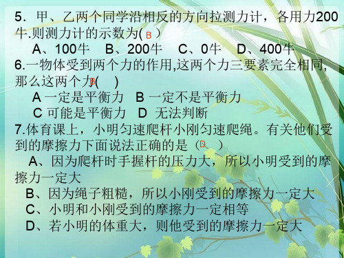 初中物理经典易错 PPT课件 图文