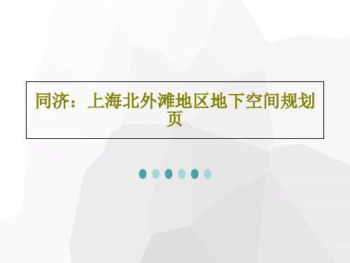 同济：上海北外滩地区地下空间规划页101页PPT