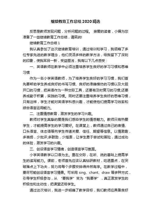 继续教育工作总结2020精选