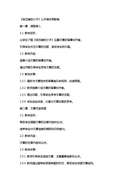 《被压扁的沙子》公开课教案