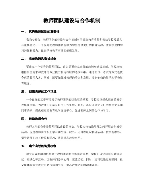 教师团队建设与合作机制