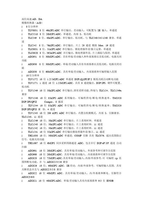 ADC DAC选型