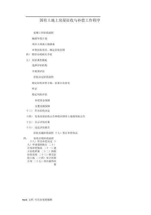 [法律资料]国有土地上房屋征收与补偿工作程序