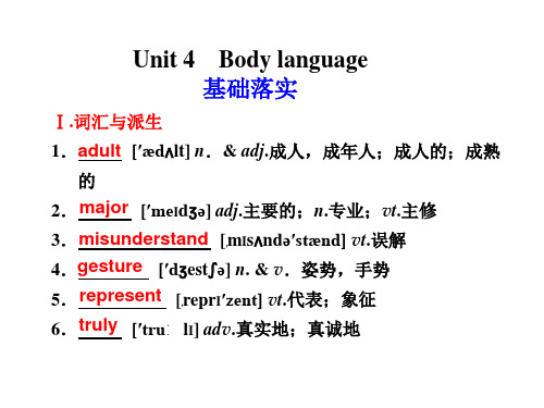 【人教课必修4课件-Unit-4-Body-language解析