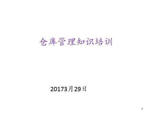 仓库管理知识培训 ppt课件