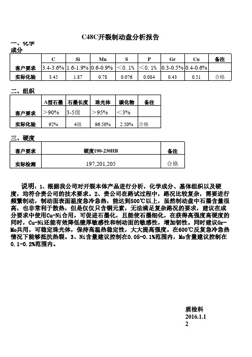 刹车盘跑试验断裂问题的分析