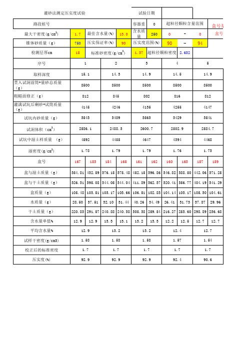 压实度记录表(自动算)