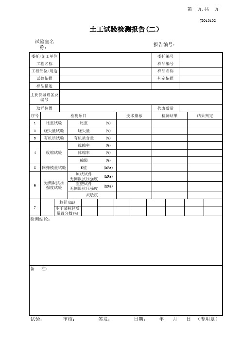 土工试验检测报告(一)