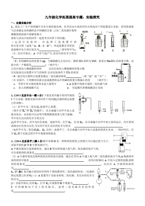 九年级化学拓展提高专题