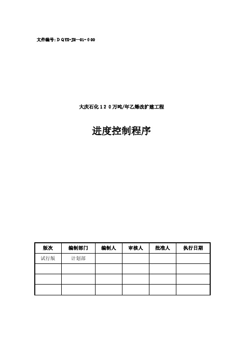 大乙烯工程进度控制程序