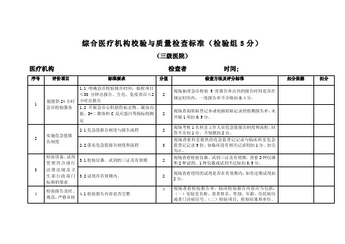 医疗机构检验质量控制标准及评价方法——检验科质量管理