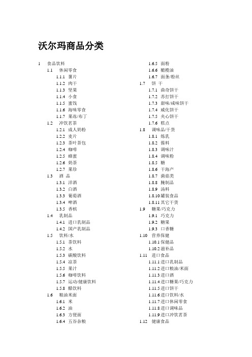 沃尔玛商品分类 (1)