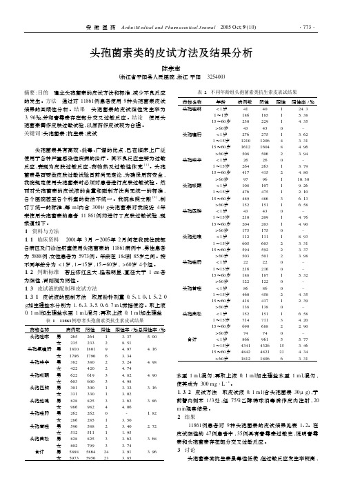 头孢菌素类的皮试方法及结果分析