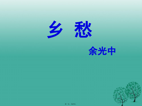 广东省汕尾市陆丰市民声学校九年级语文下册1《乡愁》课件新人教版