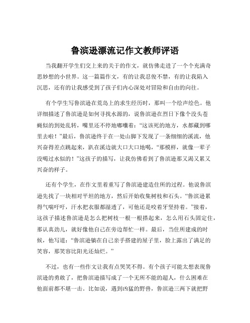 鲁滨逊漂流记作文教师评语