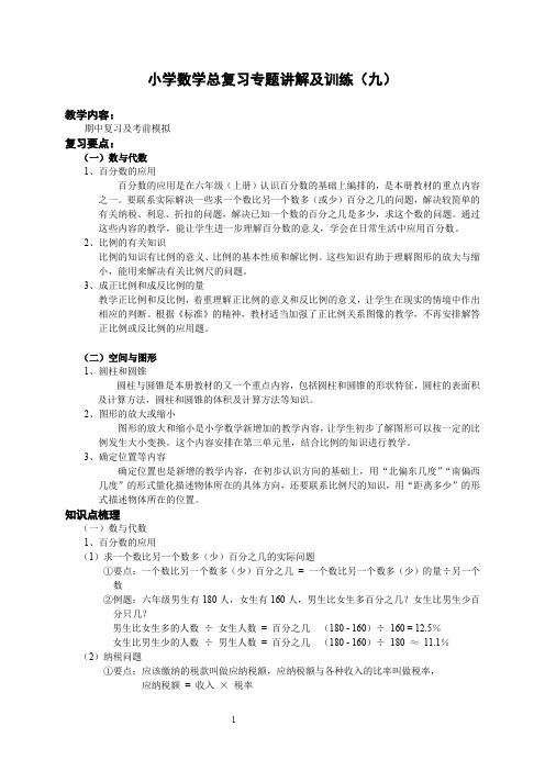 小升初总复习数学归类讲解及训练(下-含答案)