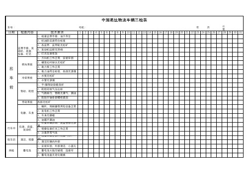 车辆三检表