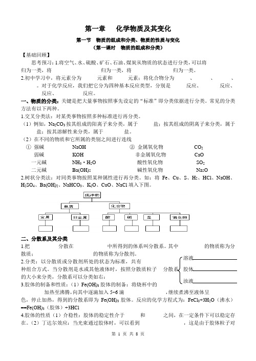 2012高考复习学案与练习系列1——第一章物质的组成分类