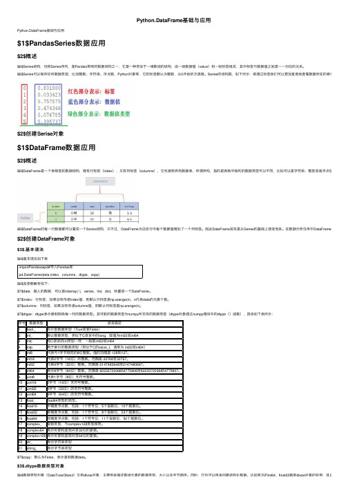 Python.DataFrame基础与应用