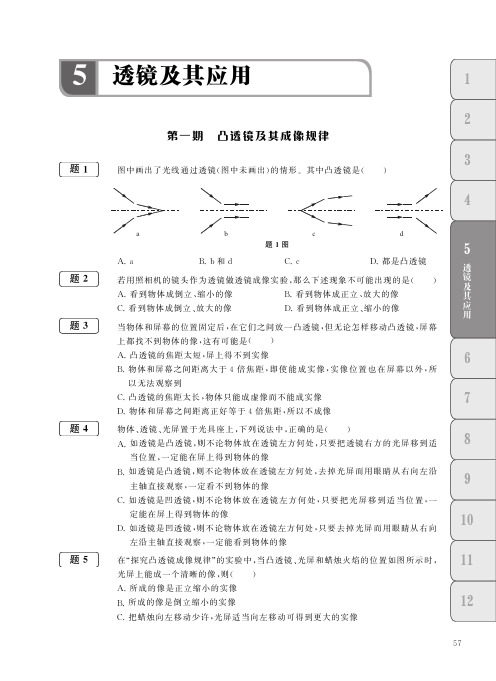 初中物理专项集训——透镜及其应用