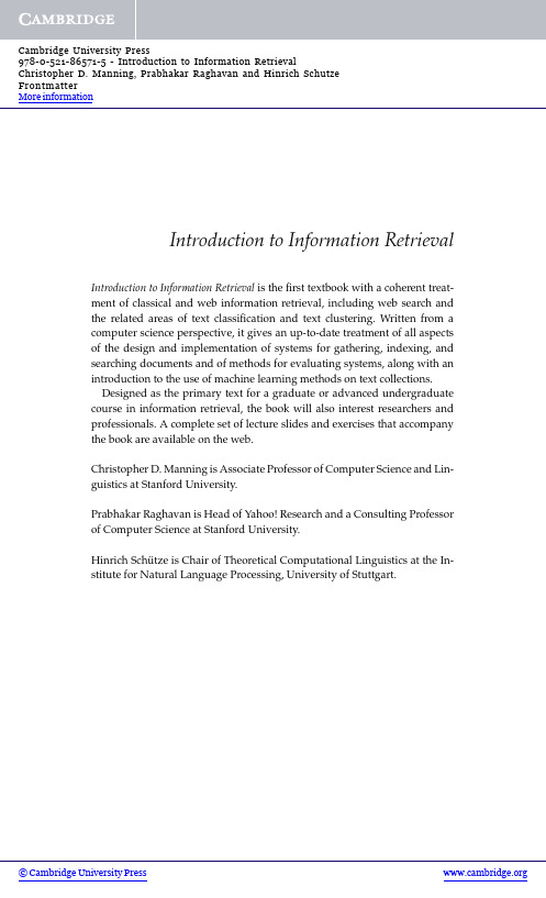 Introduction to Information Retrieval