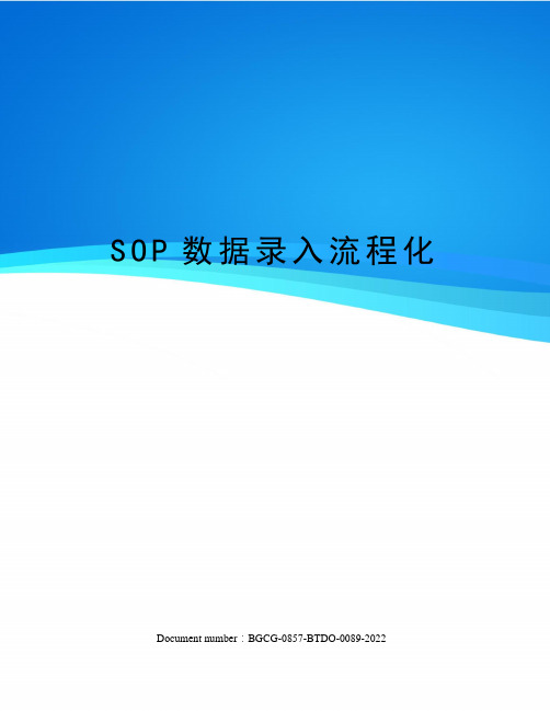 SOP数据录入流程化