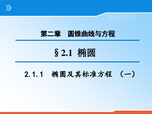 高中数学选修1-1精品课件1：2.1.1 椭圆及其标准方程(一)