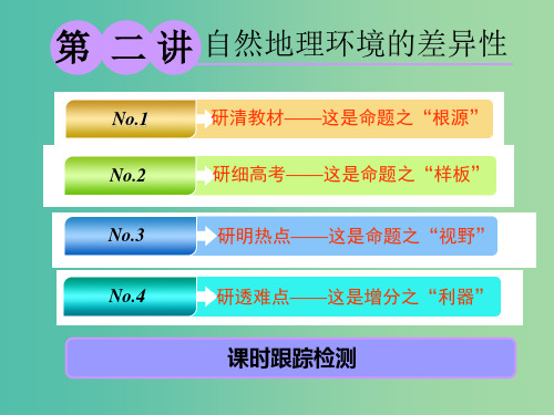 2019版高考地理一轮复习第一部分第五章自然地理环境的整体性与差异性第二讲自然地理环境的差异性课件