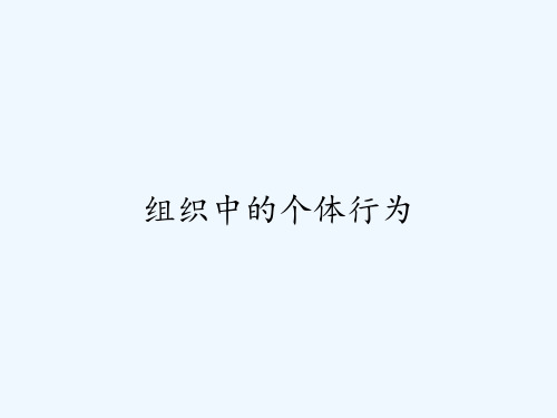 组织中的个体行为 PPT