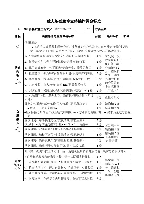 三人版心肺复苏操作标准