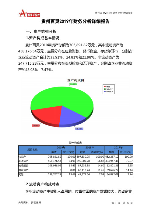 贵州百灵2019年财务分析详细报告