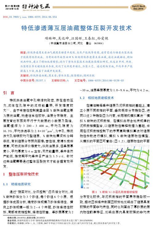 特低渗透薄互层油藏整体压裂开发技术-特种油气藏