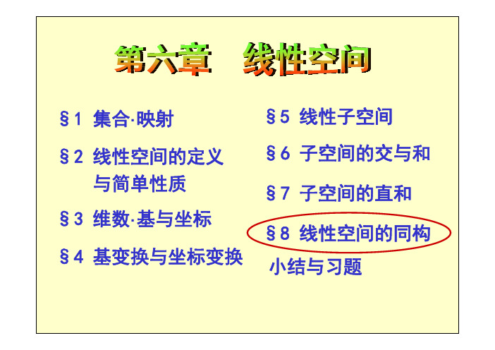 高等代数6.8 线性空间的同构