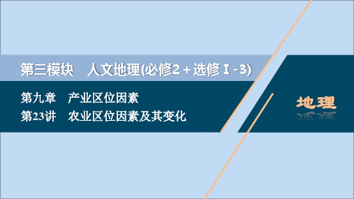 (选考)2021版新高考地理一轮复习第九章产业区位因素第23讲农业区位因素及其变化课件新人教版