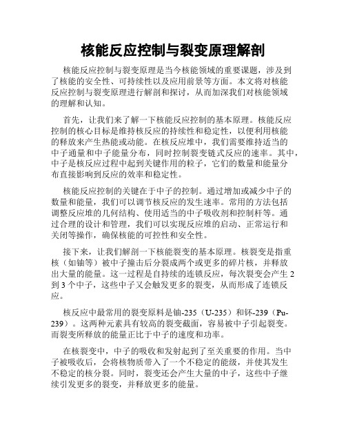 核能反应控制与裂变原理解剖