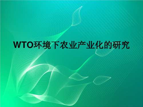 wto环境下农业产业化的研究ppt课件