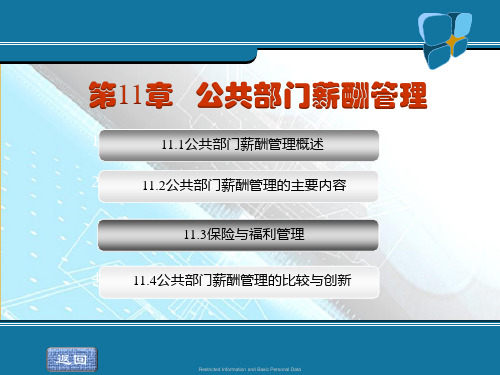 第十一章公共部门薪酬管理《公共部门人力资源管理》PPT课件